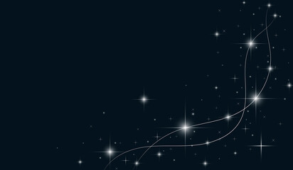Abstract star light effect on dark blue background