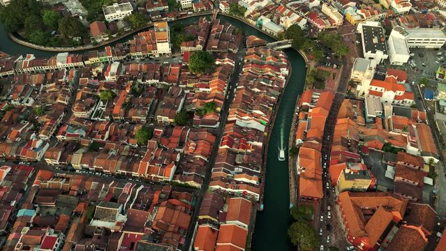 Captivating Aerial View of Malacca Malaysia's Heritage City