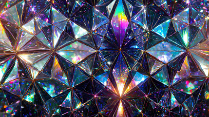 鏡の中の透明なクリスタル