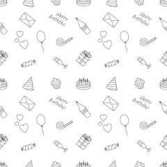 Happy birthday pattern. Seamless birthday background.