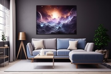 Milky Way Impression: Interstellar Nebula Backdrop Canvas Prints