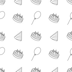 Happy birthday pattern. Seamless birthday background.