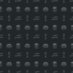 Happy birthday pattern. Seamless birthday background.