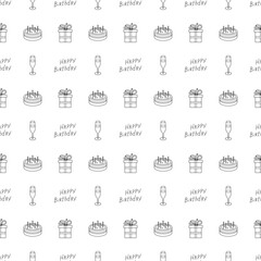 Happy birthday pattern. Seamless birthday background.