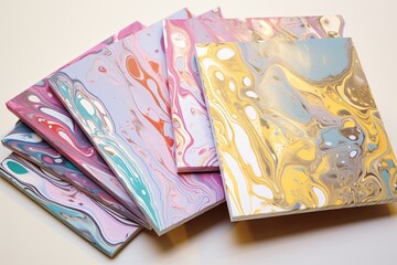 Liquid Marble Swirl Postcard Designs - Organic Stationery Graphics