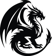 Chinese dragon silhouette
