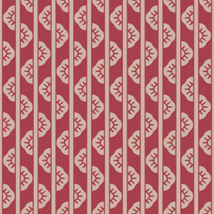 Japanese Zigzag Leaf Stripe Vector Seamless Pattern