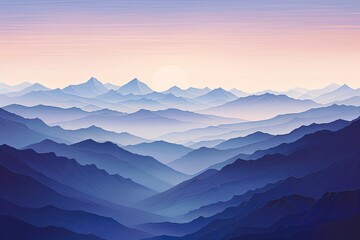 Twilight Mountain Range Canvas: Majestic Mountain Gradient Inspirations