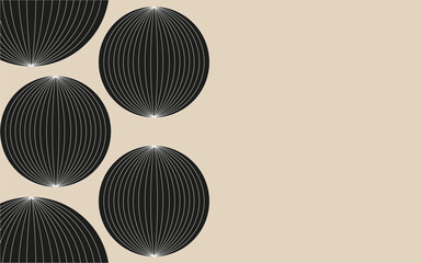 Trend Geometry Shapes Frame with Copy Space. Geometrical circles in modern Cordel Woodcut style. Y2K Wireframe vector can used Web banner, poster. EPS 10 Editable stroke.