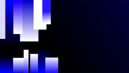 Blue and white glowing squares over dark blue gradient background