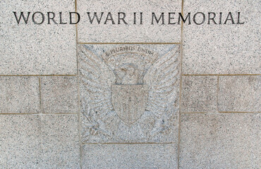 World War II Memorial at the National Mall, dedicated to Americans who served in the armed forces and as civilians during World War II, Washington D.C.