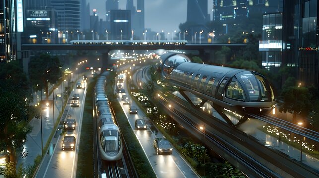 The Future of Mobility: Innovative Transportation Systems and Advanced Technologies for Efficient Urban Planning. sustainable transportation solutions. green energy concept