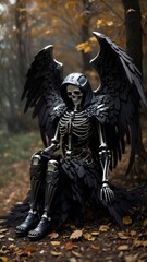 skeleton with wings