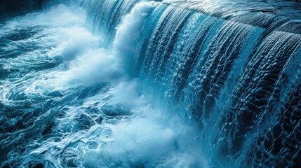 Hydroelectric power: Tapping into nature's force to generate clean electricity. - obrazy, fototapety, plakaty