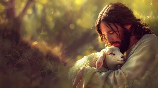 Jesus recovered the lost sheep carrying it in his arms