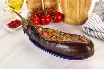 Baked eggplant with minced beef
