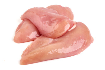 Raw chicken breast, isolated on white background