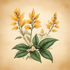 marygo flower in parchment paper background