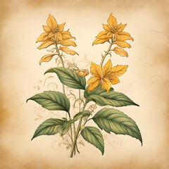 marygo flower in parchment paper background