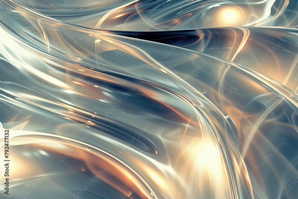 Poster Abstract background with reflections and caustics. Hi-tech. Futuristic background image. Created with Generative AI technology.