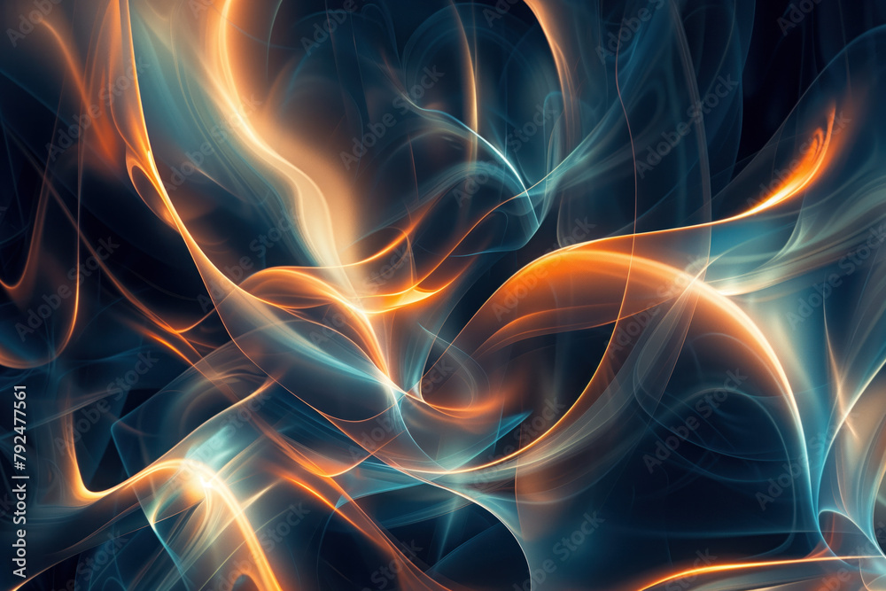 Poster Abstract background with reflections and caustics. Hi-tech. Futuristic background image. Created with Generative AI technology.