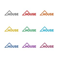 House logo icon isolated on white background. Set icons colorful