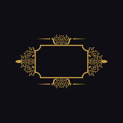 Classic elegant thai pattern border gold element