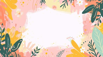 Abstract flat vector illustration of floral background with space for text