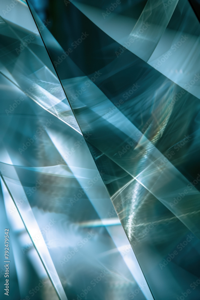 Poster Abstract background with reflections and caustics. Hi-tech. Futuristic background image. Created with Generative AI technology.