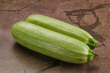 Raw green ripe zucchini vegetable