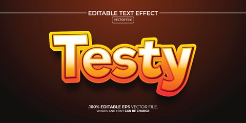 Vector editable text effect testy style, or testy 3d text effect 