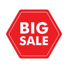 Red Big sale discount badge promo sign special offer special price hexagonal badge