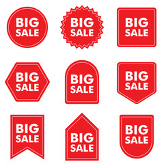 Red Big sale discount badge promo sign special offer special price