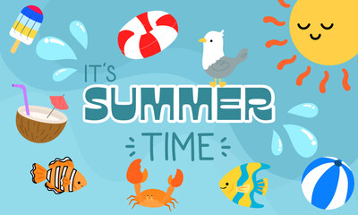 It's Summertime Fun and Sunshine Illustration