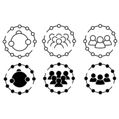 Obraz premium Communication icon vector set. Interaction illustration sign collection. connection symbol. Chat logo.