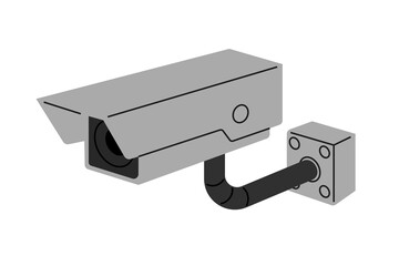 Outdoor surveillance camera. IP camera, webcamera equipment. Vector illustration
