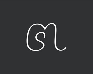 letter SM modern  logo design template