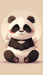 panda with a smile