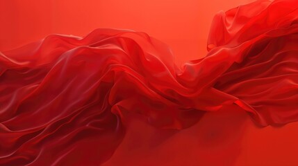 Beautiful Red Fabric Background. Flowing Abstract Wallpaper