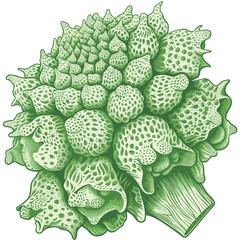 Cauliflower isolated on white background. Hand drawn vector illustration