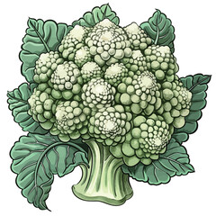 Cauliflower isolated on white background. Hand drawn vector illustration