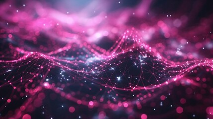 Pink Neural Network Abstract Technology Background