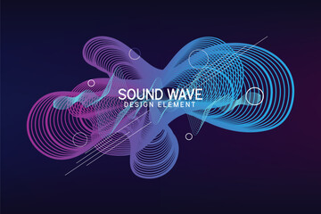 3d audio soundwave. Colourful music pulse oscillation. Glowing impulse pattern - obrazy, fototapety, plakaty