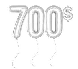 700 Dollar Silver Balloon 3D 