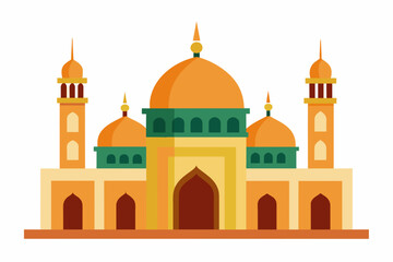 Beautiful islamic mosque Vector Illustration on white background