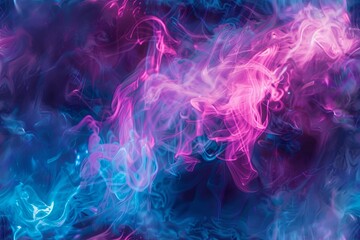 Neon fluid tendrils in futuristic realm. Mesmerizing glow on black backdrop AI Image - obrazy, fototapety, plakaty