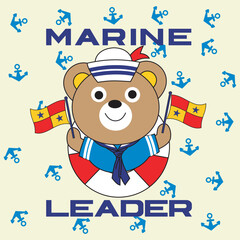 little marine design cartoon vector illustration