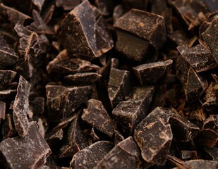 close up of dark chocolate 