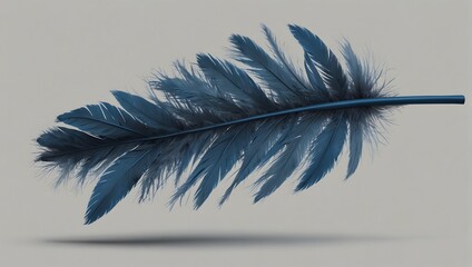 Blue feather isolated for cutout on a transparent background Generative AI