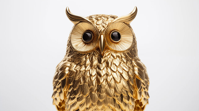 Owl picture cast in gold
